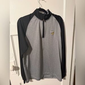 Cutter & Buck Minnesota Vikings Gray & Black Quarter Zip Pullover Sz Medium Golf